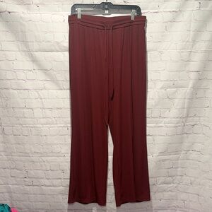 Women's Burgundy Chic Wide-Leg Lightweight Pants Size XL